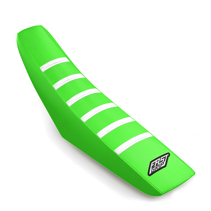 housse de selle kawasaki 250 450 kx kxf 2024 2025 2025 2026 2027 2028 fast grip antidérapante verte blanche