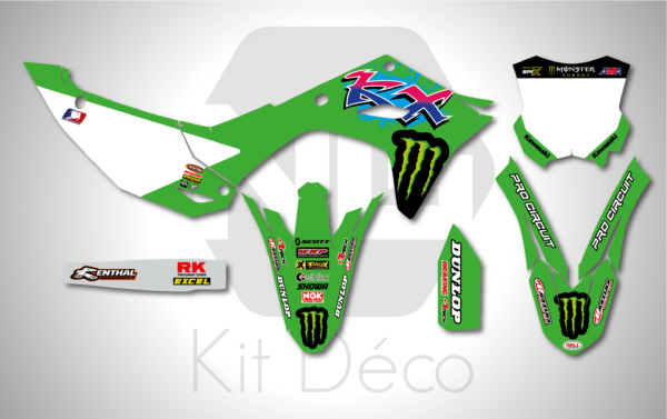 kit déco 450 250 kx kxf 2024 2025 kawasaki motocross ng 50 th anniversary mx decals stickers graphics autocollant adhesifs maquette