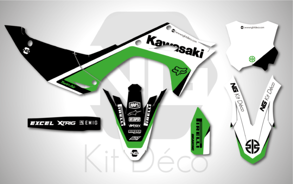kit déco 450 250 kx kxf 2024 2025 kawasaki motocross ng mercure mx decals stickers graphics autocollant adhesifs maquette
