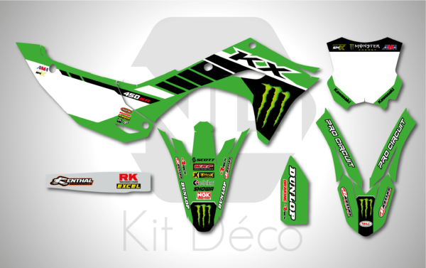 kit déco 450 250 kx kxf 2024 2025 kawasaki motocross ng team factory 2024 mx decals stickers graphics autocollant adhesifs maquette