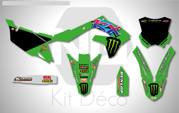 kit déco kawasaki 250 450 kxf 2019 2020 2021 2022 2023 2024 motocross ng 50 th mx decals stickers graphics autocollant adhesifs