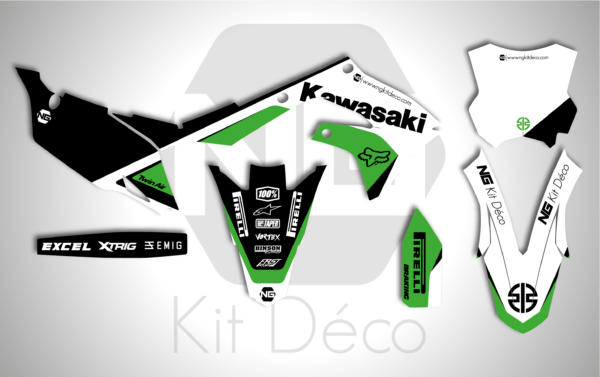 kit déco kawasaki 250 450 kxf 2019 2020 2021 2022 2023 2024 motocross ng mercure mx decals stickers graphics autocollant adhesifs