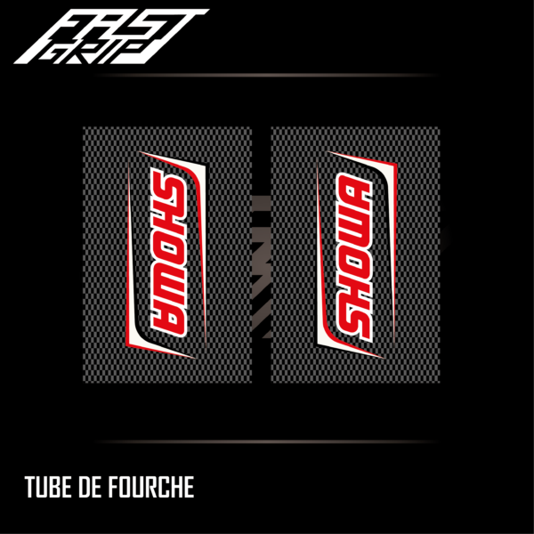 kit stickers motocross enduro showa fond carbone_Plan de travail 1