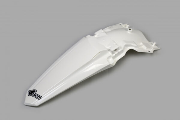 plastique ufo garde boue arrière motocross kawasaki 250 450 kxf 2019 2020 2021 2022 2023 2024 blanc