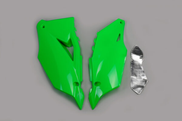 plastique ufo plaques latérale motocross kawasaki 250 450 kxf 2019 2020 2021 2022 2023 2024 vert