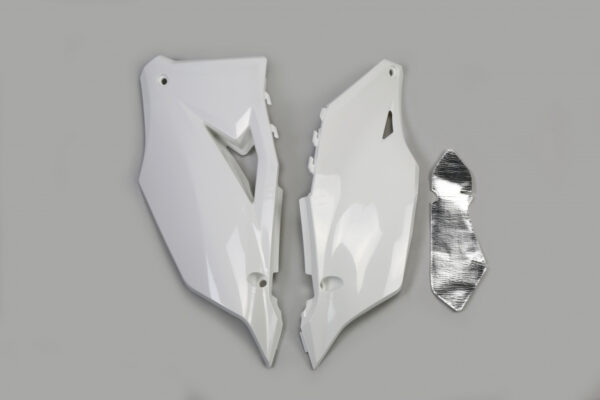 plastique ufo plaques latérales motocross kawasaki 250 450 kxf 2019 2020 2021 2022 2023 2024 blanc