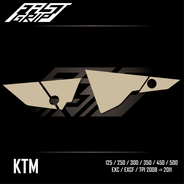 fast grip ktm 125 250 300 350 450 500 exc excf tpi 2008 2009 2010 2011 protections plaques latérales soft grip_Plan de travail 1