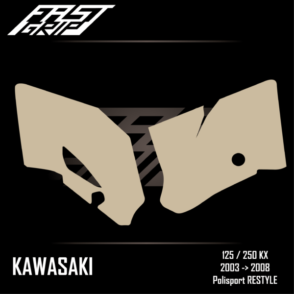 grip protections plaques latérales kawasaki 125 250 kx 2003 2004 2005 2006 2007 2008 polisport restyle full fast grip motocross_Plan de travail 1