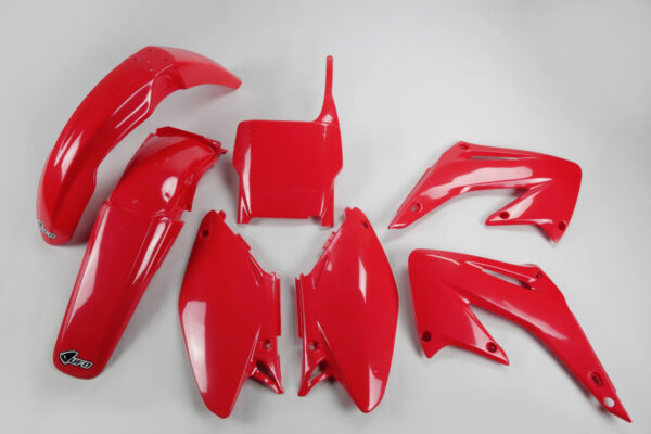 kit plastique ufo honda complet 125 250 cr 2002 2003 2004 2005 2006 2007 2008 2009 2010 2011 2012 motocross rouge