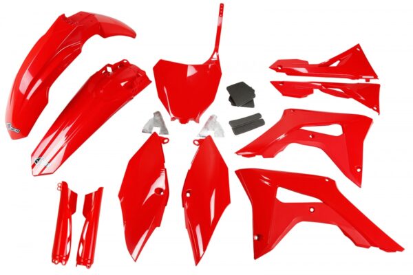 kit plastique ufo honda complet 250 450 crf 2017 2018 2019 2020 2021 motocross rouge