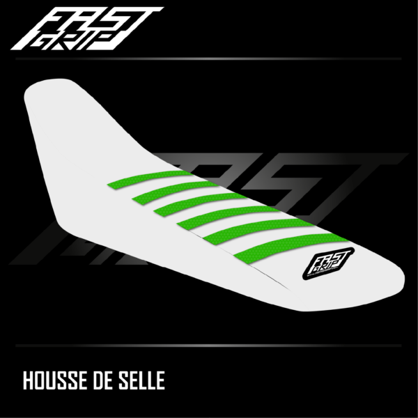 housse de selle kawasaki 125 250 kx 2003 2004 2005 2006 2007 2008 seat cover blanche verte