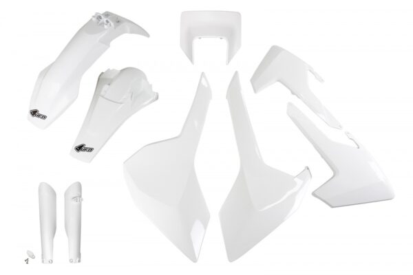 kit plastique husqvarna 125 250 300 350 450 501 te fe 2017 2018 2019 kit complet enduro ufo blanc