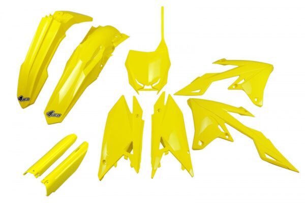 kit plastique suzuki 250 450 rmz 2018 2019 2020 2021 2022 2023 2024 kit complet ufo jaune