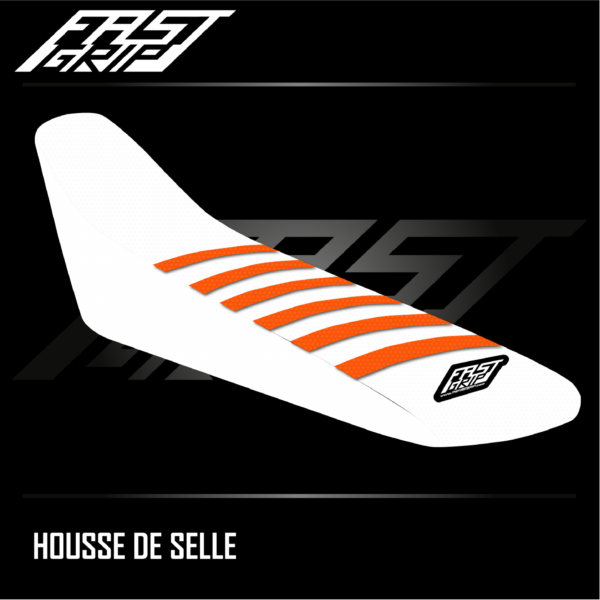 housse de selle motocross ktm 125 150 250 300 350 450 500 sx sxf 2007 2008 2009 2010 seat cover blanche orange
