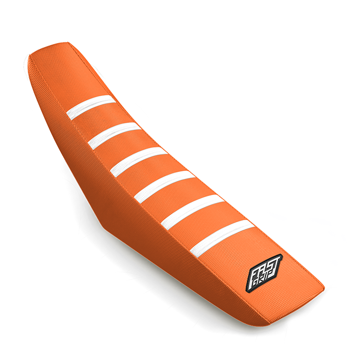 housse de selle ktm 125 250 300 350 450 sx sxf 2023 2024 2025 2026 2027 2028 ng seat cover antidérapante grip orange blanche