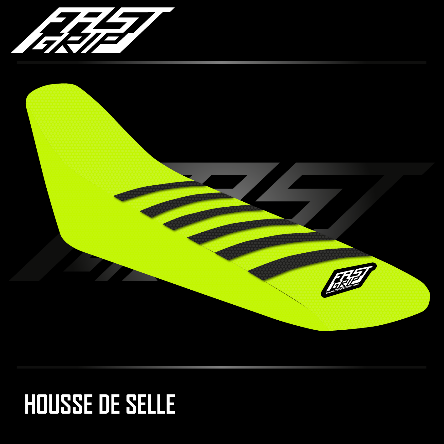 housse de selle motocross triumph tf 250 2024 2025 seat cover jaune fluo noire_Plan de travail 1