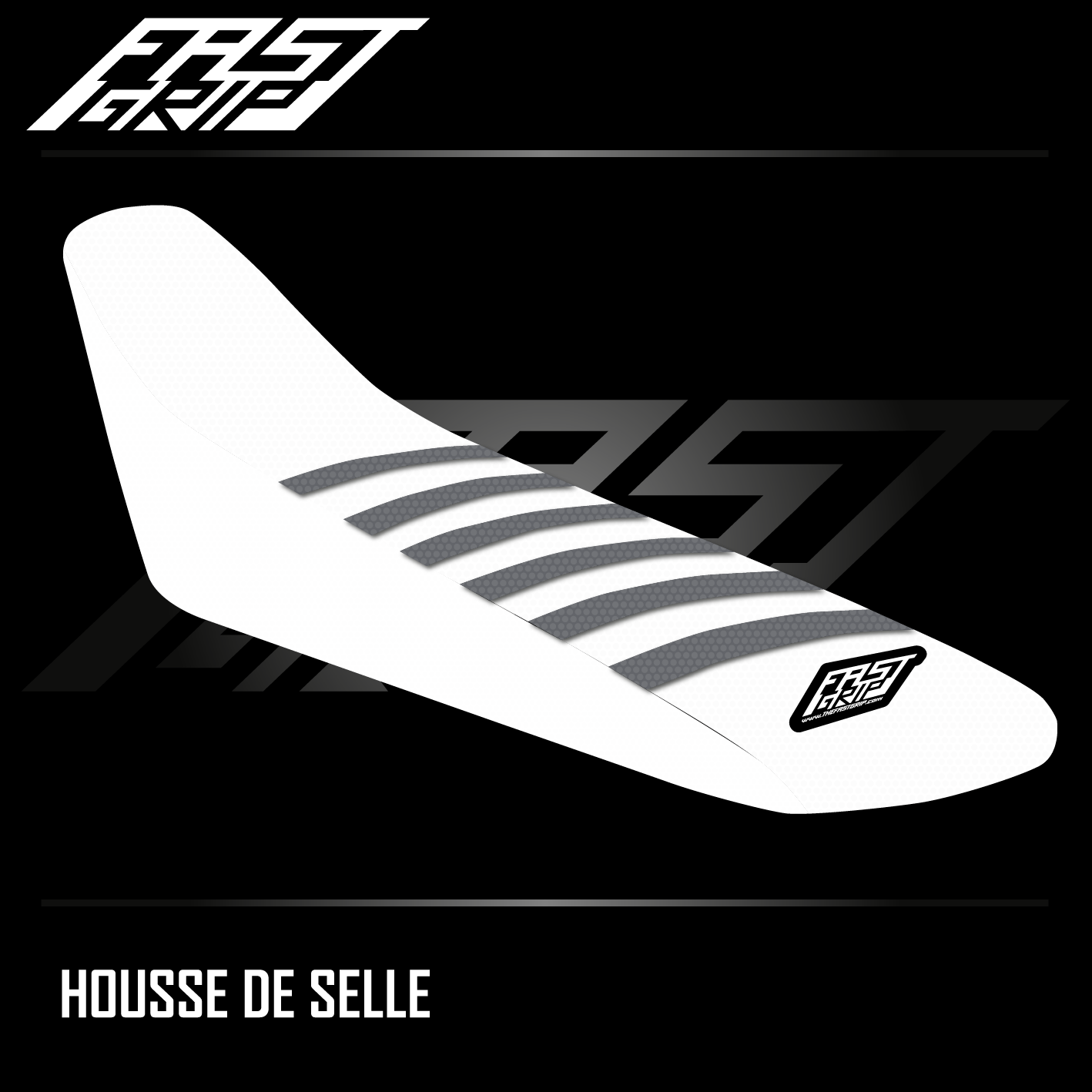 housse de selle stark future varg seat cover motocross blanche grise