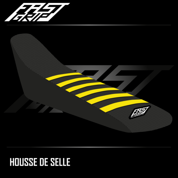 housse de selle suzuki 250 450 rmz 2018 2019 2020 2021 2022 2023 2024 2025 seat cover motocross noire jaune