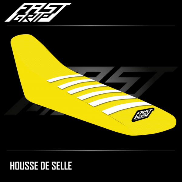 housse de selle suzuki 85 rm 2000 2012 seat cover motocross jaune blanche