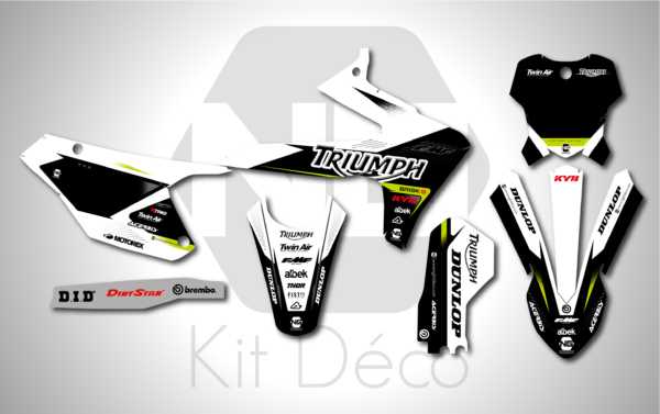 kit déco triumph tf 250 x 2024 2025 motocross ng mx alba series decals graphics stickers autocollant adhesifs