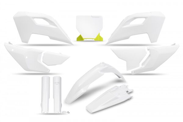 kit plastique complet ufo husqvarna 125 250 350 450 tc fc 2023 2024 motocross blanc