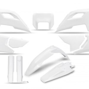 kit plastique husqvarna 125 250 300 350 450 501 te fe 2024 2025 kit complet enduro ufo blanc