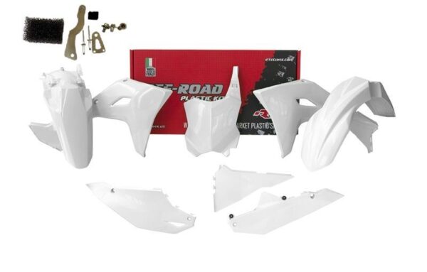 kit plastique kawasaki 250 450 kxf 2019 2020 2021 2022 2023 adaptateur 2024 bud racing blanc