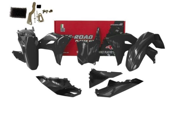 kit plastique kawasaki 250 450 kxf 2019 2020 2021 2022 2023 adaptateur 2024 bud racing noir