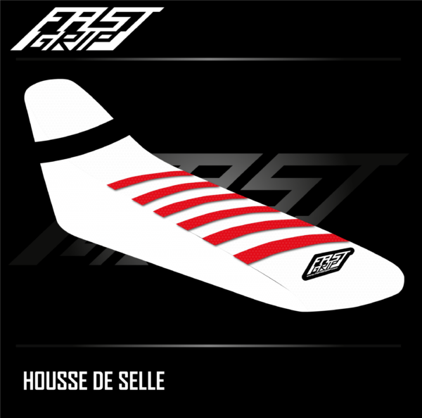housse de selle fantic 250 310 450 XEF 2021 2022 2023 2024 2025 seat cover enduro blanche rouge1