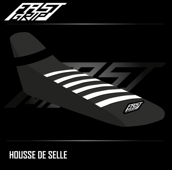 housse de selle fantic 250 310 450 XEF 2021 2022 2023 2024 2025 seat cover enduro noire blanche1