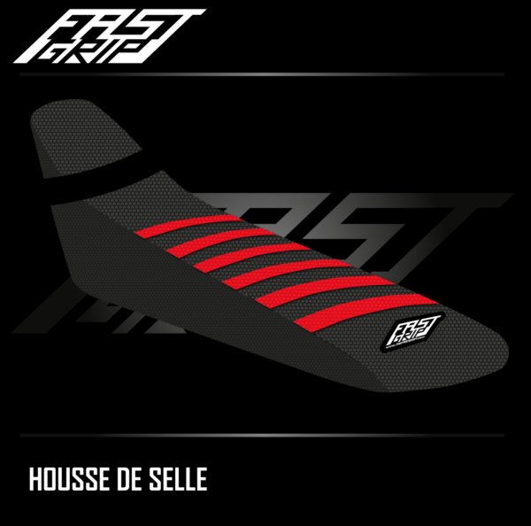 housse de selle fantic 250 310 450 XEF 2021 2022 2023 2024 2025 seat cover enduro noire rouge1