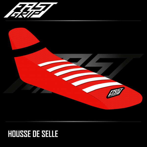 housse de selle fantic 250 310 450 XEF 2021 2022 2023 2024 2025 seat cover enduro rouge blanche1