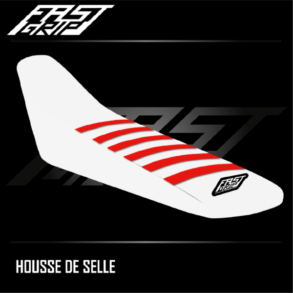 housse de selle honda 250 300 400 400 crf rx 2021 2022 2023 2024 2025 enduro seat cover blanche rouge