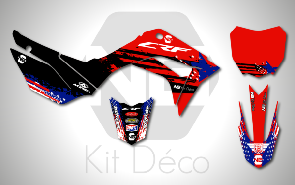 kit déco honda 110 crf 2019 2020 2021 2022 2023 2024 2025 pit bike ng motocross usa series mx decals stikcers graphics autocollant adhesifs_Plan de travail 1