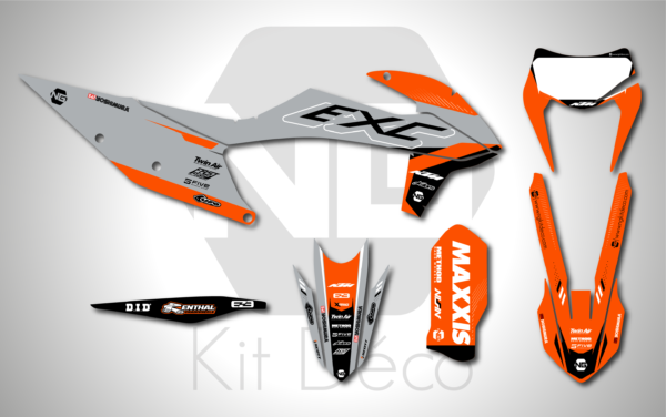 kit déco ktm 125 250 300 350 450 500 exc excf tpi xcw 2020 2021 2022 2023 enduro ng bionic séries decals stickers graphics autocollant adhesifs_Plan de travail 1