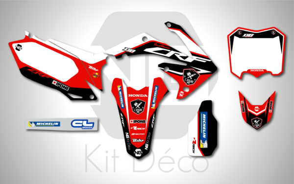 kit déco 250 450 crf 2009 2010 2011 2012 2013 honda ng motocross team db 23 mx decals stickers graphics autocollant adhesifs_Plan de travail 1