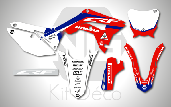 kit déco 250 450 crf 2017 2018 2019 2020 2021 honda mx motocross ng craps series decals stickers graphics autocollant adhesifs_Plan de travail 1
