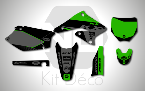 kit déco 250 kxf 2004 2005 kawasaki ng sb series motocross decals mx graphics stickers autocollant adhesifs_Plan de travail 1