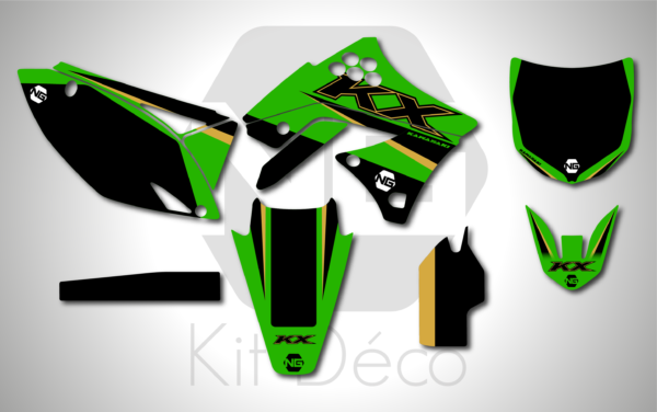 kit déco 250 kxf 2009 2010 2011 2012 kawasaki ng originality 22 motocross decals mx graphics stickers autocollant adhesifs_Plan de travail 1