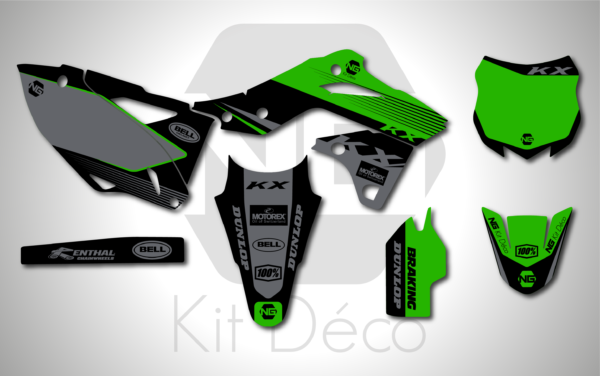 kit déco 250 kxf 2013 2014 2015 2016 kawasaki ng sb series motocross graphics mx decals stickers autocollant adhesifs_Plan de travail 1