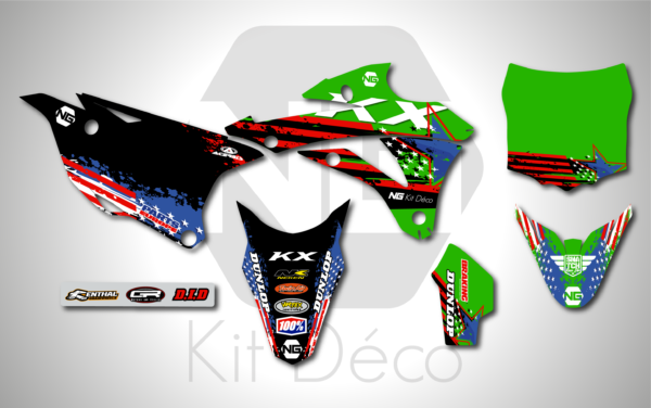 kit déco 85 kx 2014 2015 2016 2017 2018 2019 2020 2021 kawasaki ng usa series motocross graphics mx decals stickers graphics autocollant adhesifs_Plan de travail 1