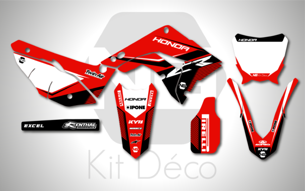 kit déco honda 125 250 cr polisport restyle motocross ng push series mx decals stickers graphics autocollant adhesifs_Plan de travail 1