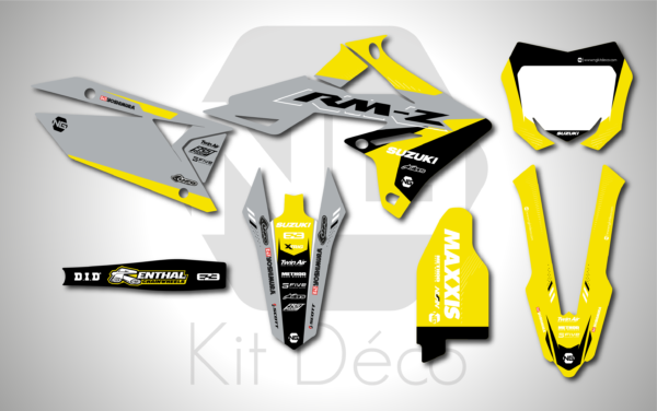 kit déco suzuki 250 450 rmz 2018 2019 2020 2021 2022 2023 2024 2025 motocross ng bionic mx decals stickers graphics autocollant adhesifs_Plan de travail 1