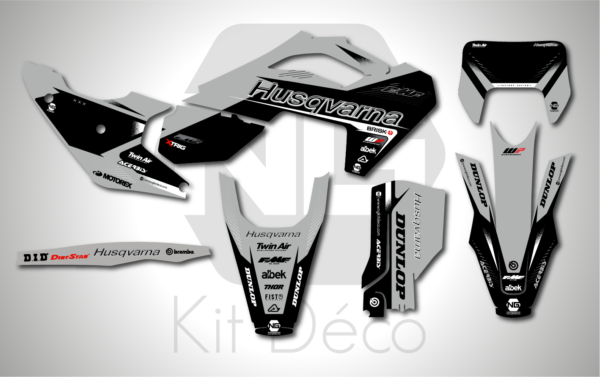 kit déco 125 150 200 250 300 350 450 500 te fe 2024 2025 husqvarna enduro ng alba series decals stickers graphcis autocollant adhésifs_Plan de travail 1