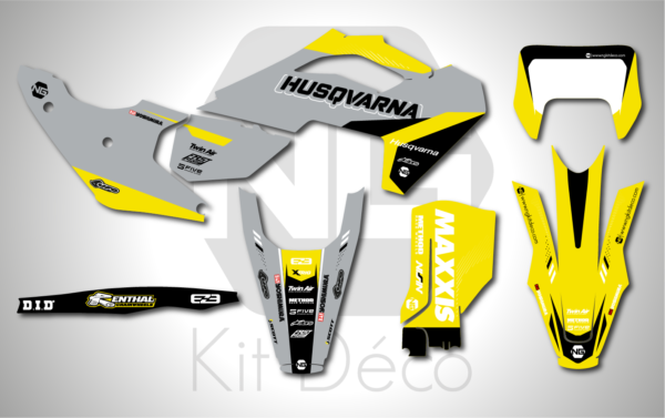 kit déco 125 150 200 250 300 350 450 500 te fe 2024 2025 husqvarna enduro ng bionic series decals stickers graphcis autocollant adhésifs_Plan de travail 1