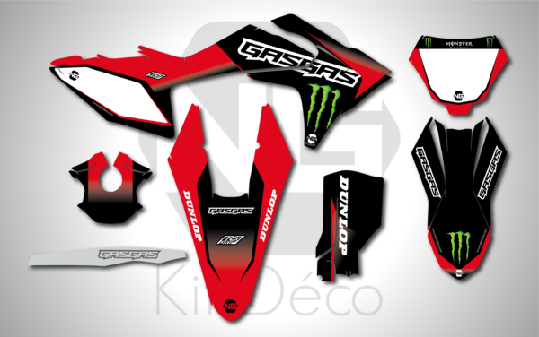 kit déco 125 150 250 300 350 450 mc mcf 2024 2025 gasgas ng drag series motocross stickers mx autocollant adhesifs graphics_Plan de travail 1