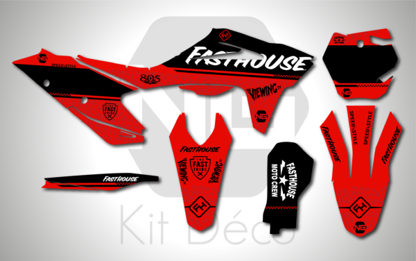 kit déco 125 150 250 300 350 450 mcf mc 2021 2022 2023 gasgas ng fasthouse 22 motocross graphics mx decals stickers adhesifs autocollant