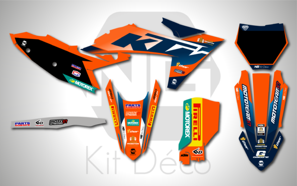kit déco 125 250 350 450 sx sxf 2023 2024 ktm motocross ng decals VDL team 2025 mx stickers graphics autocollant adhesifs_Plan de travail 1