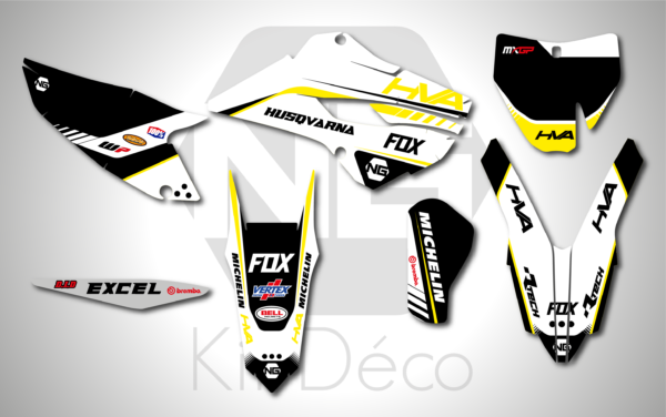 kit déco 125 250 350 450 tc fc 2014 2015 husqvarna ng push series motocross graphics mx decals stickers adhesifs autocollant_Plan de travail 1