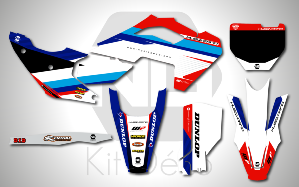 kit déco 125 250 350 450 tc fc 2023 2024 2025 husqvarna motocross ng patriot series mx decals stickers graphics autocollant adhesifs_Plan de travail 1